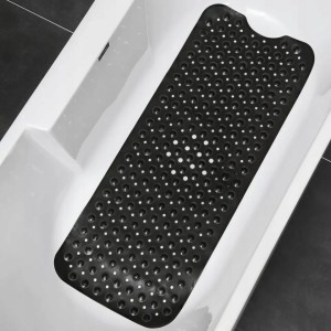 Mata ANTYPOŚLIZGOWA dywanik do łazienki wanny prysznic SUPER MOCNA 100x40cm - czarna