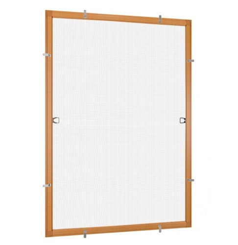 Moskitiery ramkowe na okno - ramka WINCHESTER struktura drewna - siatka FULL TRANSPARENT