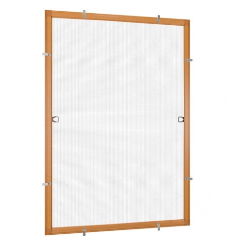 Moskitiery ramkowe na okno - ramka WINCHESTER struktura drewna - siatka FULL TRANSPARENT